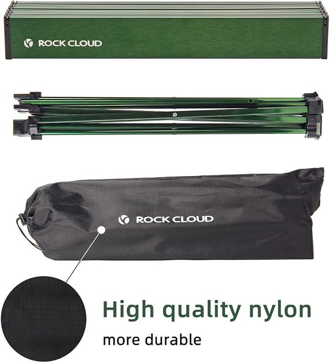 ROCK CLOUD Portable Camping Table Ultralight Aluminum Folding Beach Table Camp for Camping Hiking Backpacking Outdoor Picnic, Green