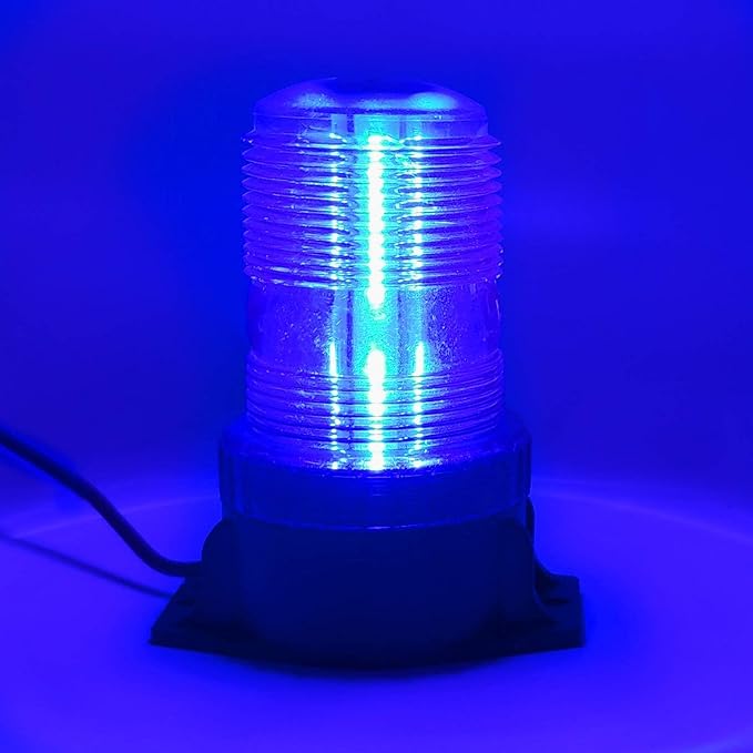 LED Strobe Light, 12V-24V Warning Emergency Safety Flashing Beacon Lights with Magnetic and 16.4 ft Straight Cord Vehicle Forklift Truck Tractor Golf Carts UTV Car Bus (2 PCS, Blue)
