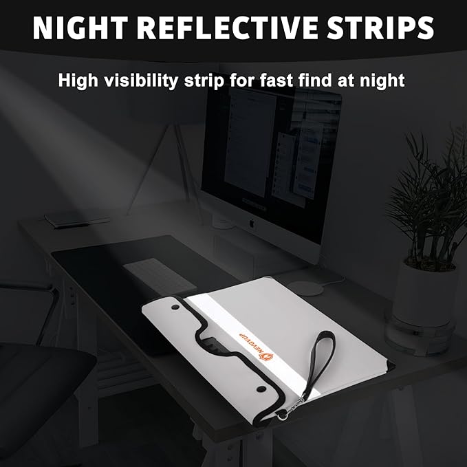 6200°F Fireproof Document Bag with Lock, Upgraded Fire proof Money Bag for Cash with Zipper/Reflective Strip, 9 Layer of Heat Insulated Material, Water Resistant Fireproof Bags for Documents,Safe Bags