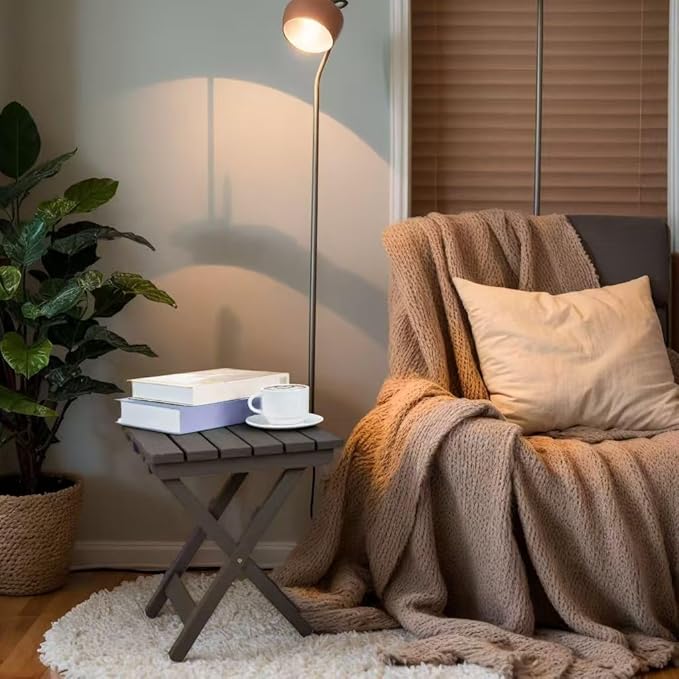 Outdoor Side Table, No Assembly Folding Wooden End Table for Outside or Indoor, Small Patio Tables for Camping, Pool, Bathroom, Backyard and Porch