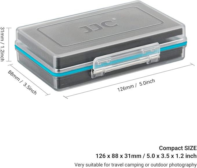 JJC 18650 Battery Case, Shockproof & Water-resistant Battery Storage Holder for 6 x 18650 Battery, PC Shell Easy to Carry