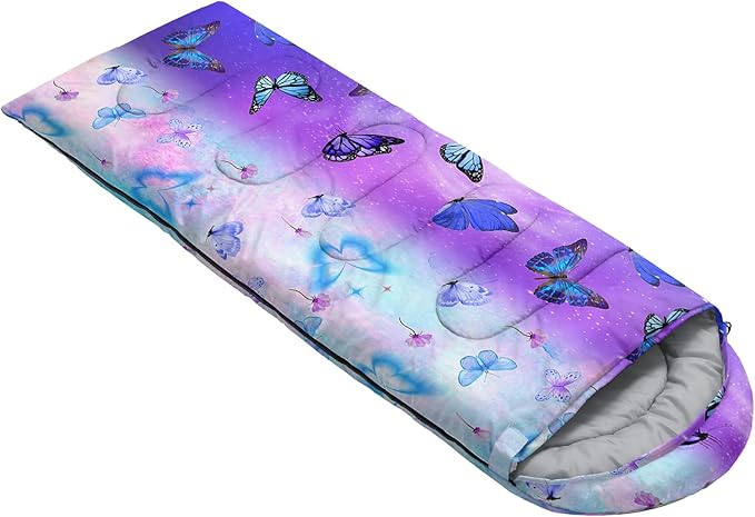 AILONEN Outer Space Astronaut Camping Sleeping Bags,Lightweight & Waterproof,3 Season Warm & Cool Weather,Cartoon Sleeping Bags for Kids,Boys Girls Travelling,Outdoors