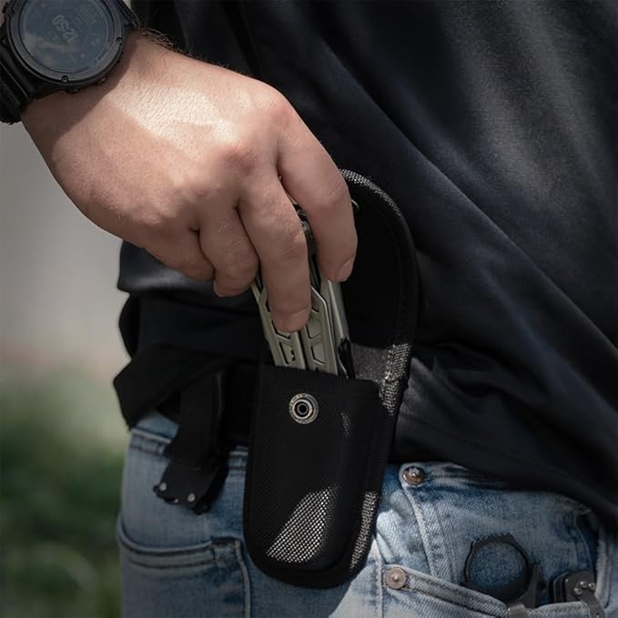 GRITR 13-in-1 Stainless Steel EDC Multitool w/Nylon Sheath - Outdoor Tool w/Needle Nose Pliers, Pocket Knife, Scissors, Bottle Opener, Cutters - Camping Hiking Fishing Survival Gear