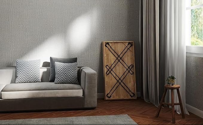 Wooden Folding Desk Portable Folding Wood Table 43in Fold-Down Workbench No Assembly Required for Home Office Writing Reading Puzzle Small Computer Table