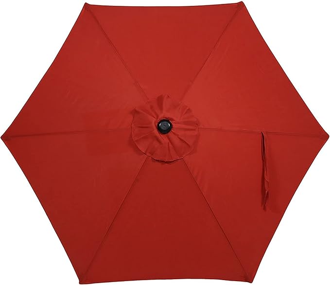 Sunnydaze Outdoor Patio Umbrella - Polyester Table Market Umbrella with Push-Button Tilt and Crank - 6 Sturdy Ribs - Burnt Orange - 7.5ft