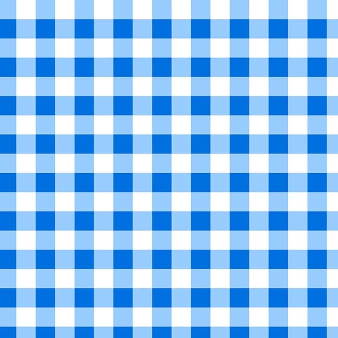 LAMINET Gingham Blue Check Picnic Table Cover - Large fits up to 72” x 30”