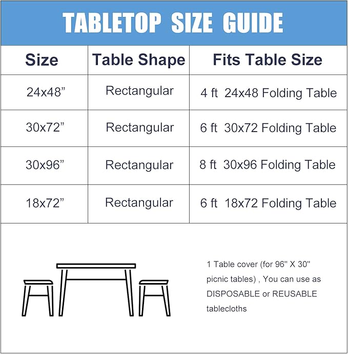 Fitable Checkered Picnic Table Cover Waterproof Vinyl Fitted Table Cover Flannel Backing Outdoor Indoor Tablecloth 30"x96" for Picnic, Travel, Holiday, Party, Folding Table, Navy