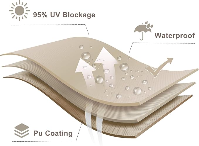 LOVE STORY Waterproof 10'x13' Rectangle Taupe Sun Shade Sail Cannoy UV Resistant for Outdoor Patio Garden Backyard (We Make Custom Size)