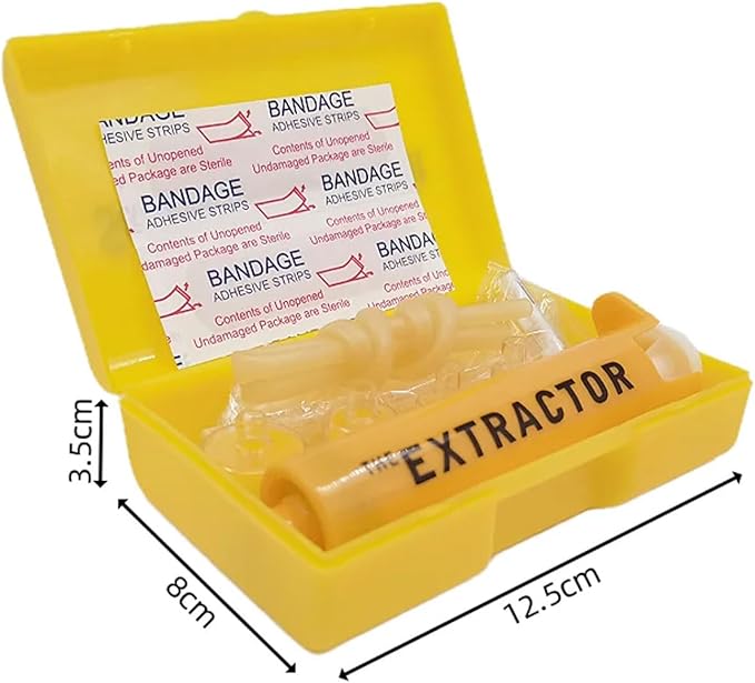 Snake Bite Kit, Bee Sting Kit, First aid kit, Venom Extractor Suction Pump, Bite and Sting First Aid for Hiking, Backpacking and Camping. (Yellow Kit)