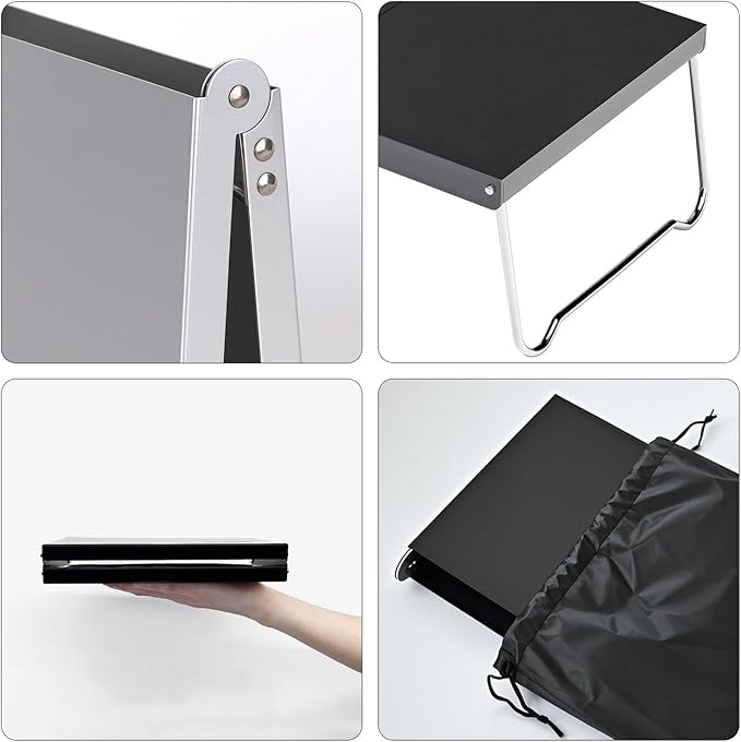 Ultralight Mini Outdoor Table Foldable Aluminum Alloy Camping Table with Carry Bag for Outdoor Cooking, Picnic, Camp, Barbecue (Green)