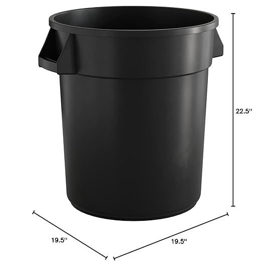 20 Gallon Black Round Commercial Trash Can