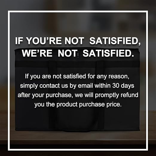 Bodaon 5-Pack Cooler Insulated Food Delivery Bag for Doordash/Uber Eats, XXX-Large Thermal Bags for Catering/Hot Pizza, Travel/Camping/Picnic Basket,Grocery Reusable Warmer Frozen, Black With Bottom