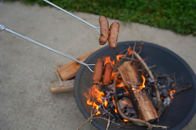 Smores Sticks, Marshmallow Sticks for Fire Pit, 30" Long Extendable Heavy Duty Roasting Sticks for Hot Dogs Vegetables S'mores over Campfire, 4 Pack