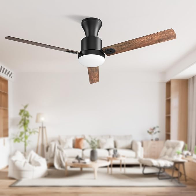 Obabala 60 Inch Ceiling Fan LED Light, Ultra-Quiet 6-Speed DC Motor, Remote & APP Smart Control, Indoor & Outdoor Fan for High Ceiling, Living Room