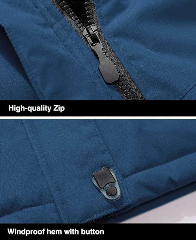 MAGCOMSEN Men's Winter Coats Water Resistant Ski Snow Jacket Warm Fleece Jacket Parka Raincoats With Multi-Pockets