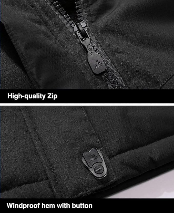 MAGCOMSEN Men's Winter Coats Water Resistant Ski Snow Jacket Warm Fleece Jacket Parka Raincoats With Multi-Pockets