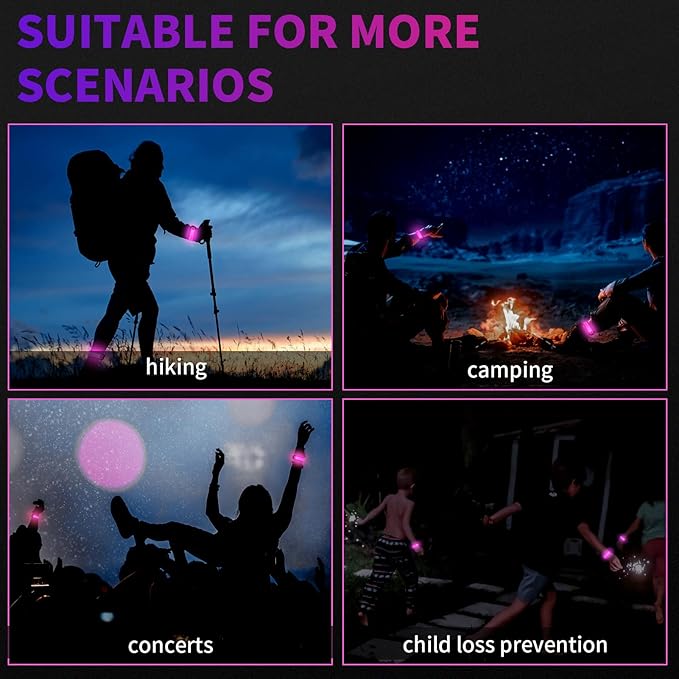 Running Lights for Runners, Walking Light for Night Walking, Running Lights & Walking Light with Colors & 3 Modes, Reflective Running Gear, Running Essentials for Women or Men 2-Pack