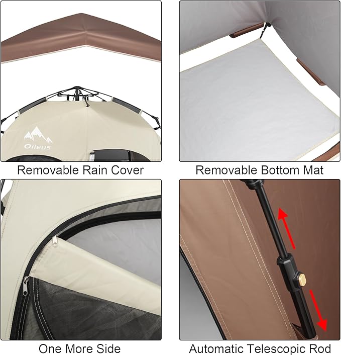 Oileus Pop Up Privacy Tent - Portable Shower Tent, Beach Changing Room, Camp Toilet, Instant Privacy Shelter - Camping, Beach, Hiking, Fishing