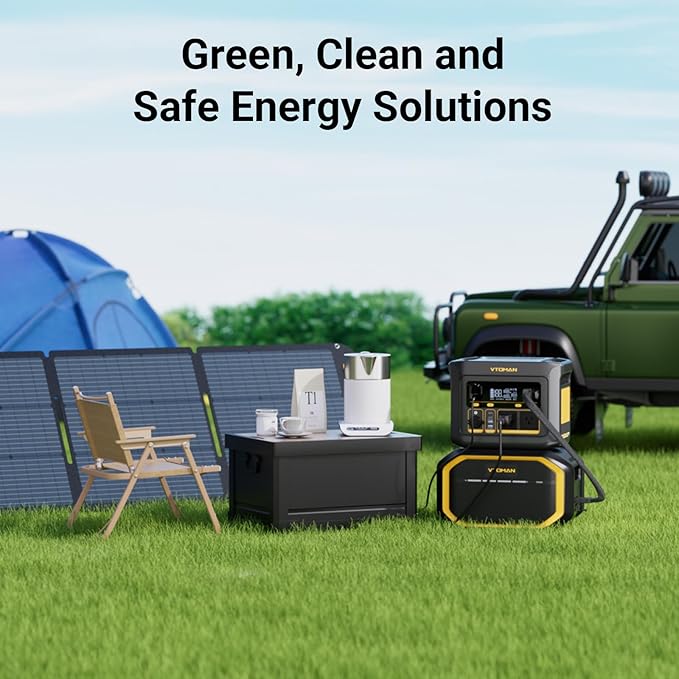 VTOMAN FlashSpeed 600 Portable Power Station with 200W Solar Panel - 499Wh/600W(1200W Peak) Solar Generator with LiFePO4 Battery, 100W USB-C, 60 Min Fast Charging 0-80% for Camping, Fishing, RVs