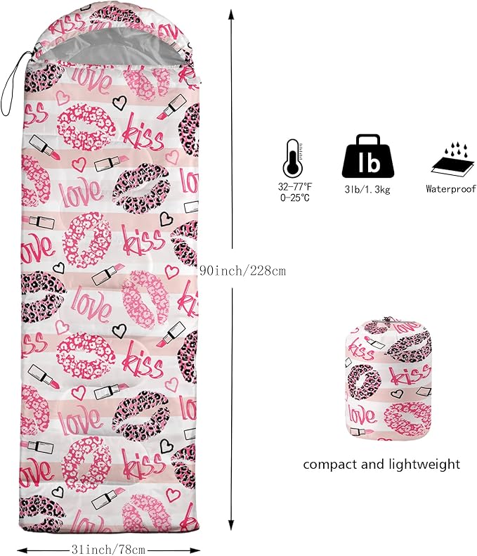 BSNTHO Camping Sleeping Bags,3 Season Warm & Cool Weather,Lightweight,Waterproof Sleeping Bags for Adults & Kids,Traveling,and Outdoors,Camping Gear Equipment