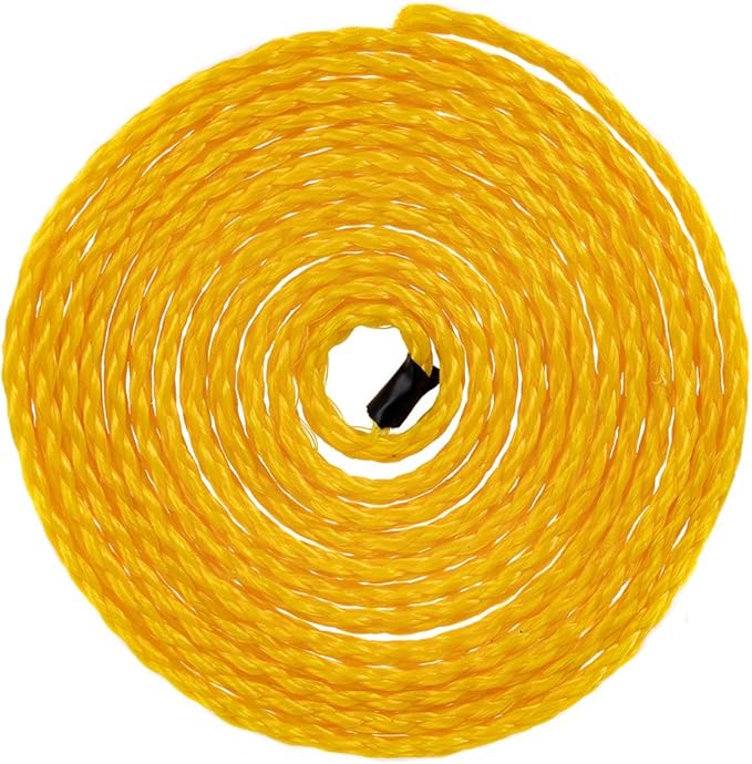 Hollow Braid Polypropylene Rope (1/4 Inch, 100 Feet, Yellow) - Barrier Rope - Trail Marking, Crowd Control, Golf Courses