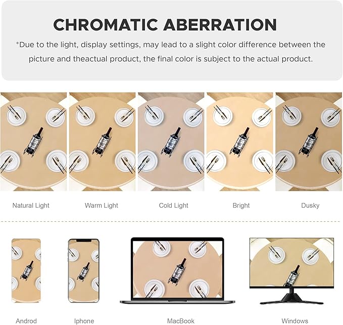 LUSHVIDA Round Waterproof Table Cover Elastic Vinyl Fitted Tablecloth Elastic Edged Plastic Table Cloth (Champagne, Best for Up to 36"-44" Round)