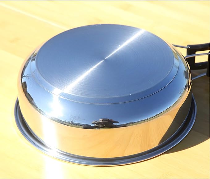 CAMPINGMOON Camping Cookware Set Stainless Steel Outdoor Nesting Cooking Mess Kit Pots Pans Bowls with Storage Carrying Tote Bag