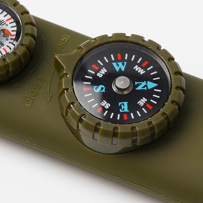 Multifunctional Survival Emergency Whistle for Kids with Compass Hiking Survival, Thermometer & Neck Lanyard | Emergency Safety Gear for Hiking, Camping, Kayaking, Boating, Climbing