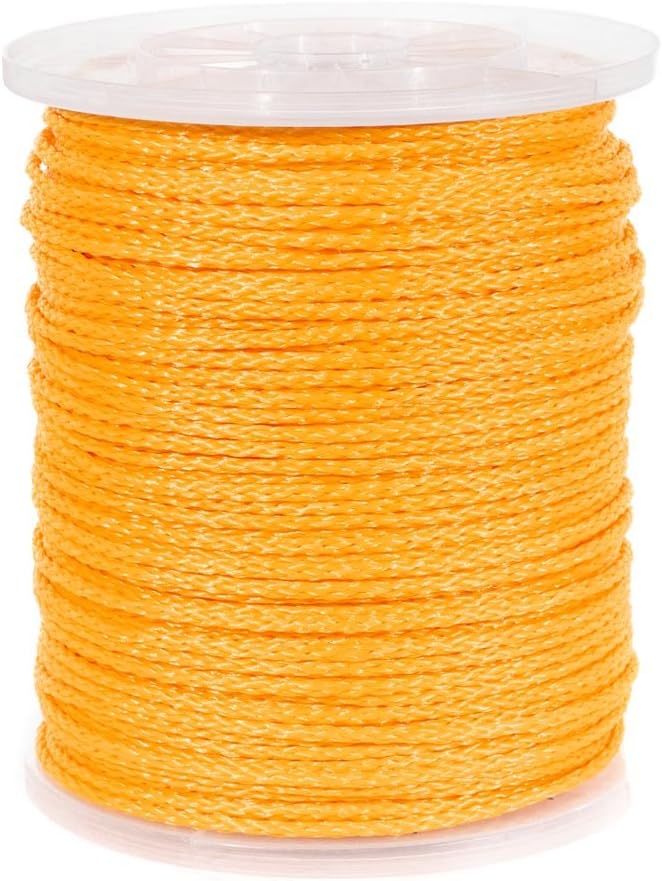 Hollow Braid Polypropylene Rope (3/16 Inch, 1000 Feet, Yellow) - Barrier Rope - Trail Marking, Crowd Control, Golf Courses