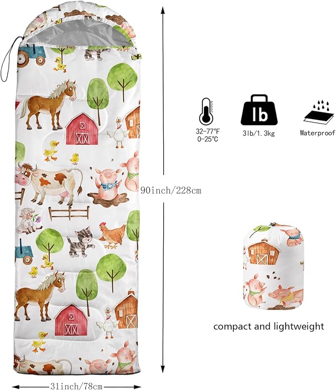 QOOMO Camping Sleeping Bags,3 Season Warm & Cool Weather,Lightweight,Waterproof Sleeping Bags for Adults & Kids,Traveling,and Outdoors,Camping Gear Equipment