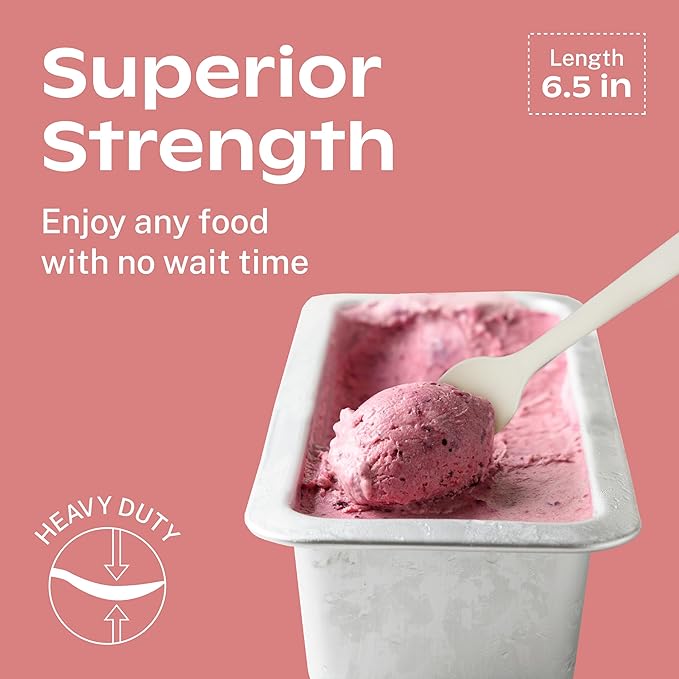 CORAL Ivory White 100% Compostable Forks - 120 Heavy Duty Forks (7.0 inch) - Break Resistant with Smooth Edges, Ocean Friendly Alternative to Plastic Silverware - Biodegradable & Disposable Forks