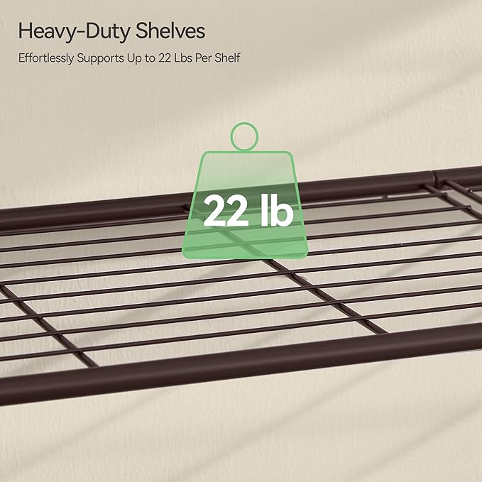 Shoe Rack for Closet, Metal Shoe Organizer, 8 Tier Garage Shoe Rack Max Holds 40 Pairs,Shoe Storage Shelf,Entryway, Bronze