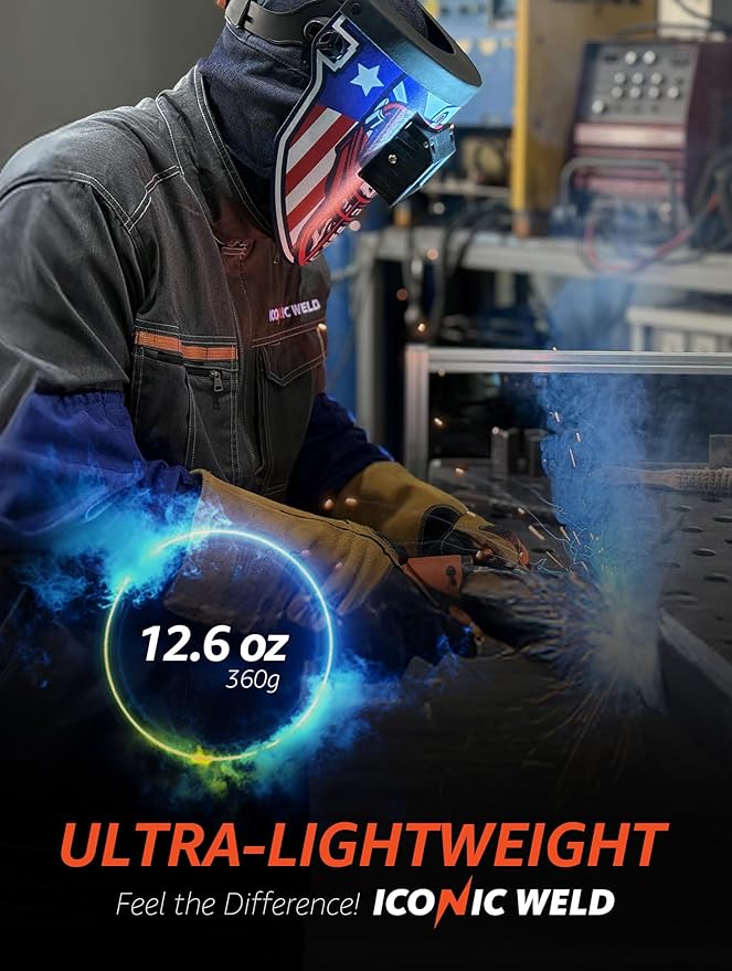 Auto Darkening Welding Helmet - Lightweight, Shade #3/11, with Bag (Touchdown)