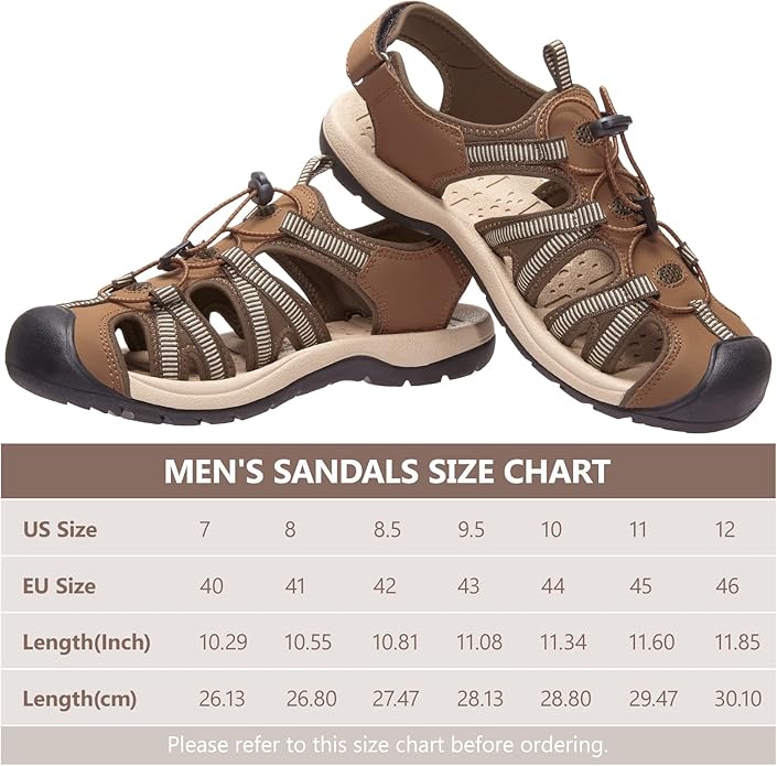 CAMELSPORTS Men's Hiking Sandals Closed Toe Outdoor Beach Sandal Waterproof Sport Fisherman Sandals Water Shoes