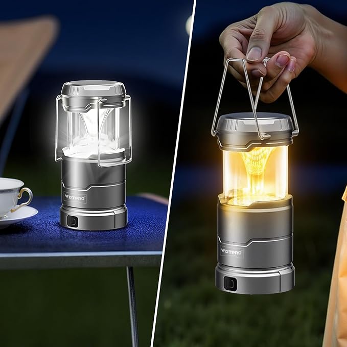 4 Pack Camping Lanterns Rechargeable Collapsible, 65 LED 3 Lighting Modes, 1000LM Camping Lights Waterproof, Portable Lantern for Camping Essentials Power Outages Tent Emegency Home Hiking