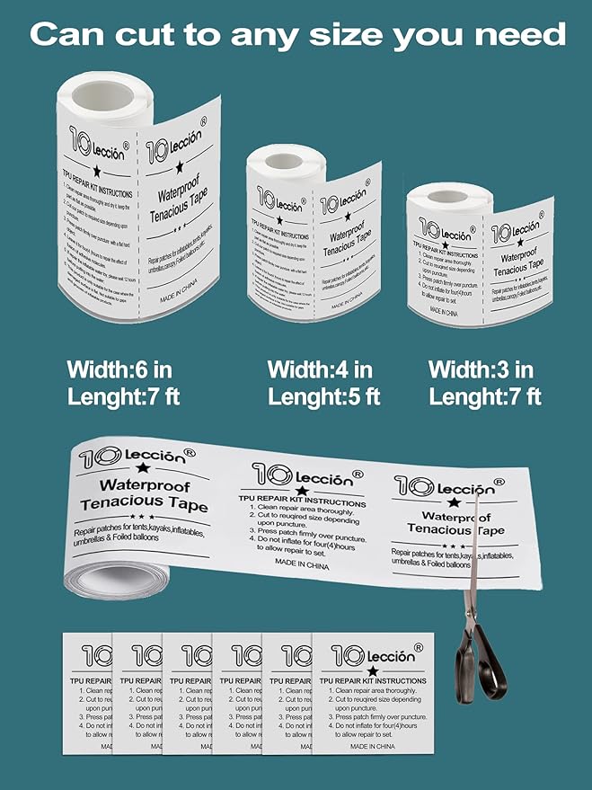 4in*5ft Air Mattress Patch Kit Heavy Duty, Bounce House Repair Kit, Vinyl Pool Patch Repair Kit, TPU Patch for Above Ground Pools, Tent, Canvas, Canopy, Floats, Tubes, Air Bed, Pool Inflatables