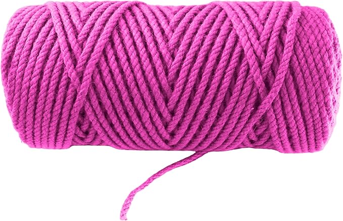 4mm x 100 Feet Pink Jute Rope, Twine for Gardening Tomato Climbing Plant Tie Floristry Crafts Gift Wrapping Packing Decor
