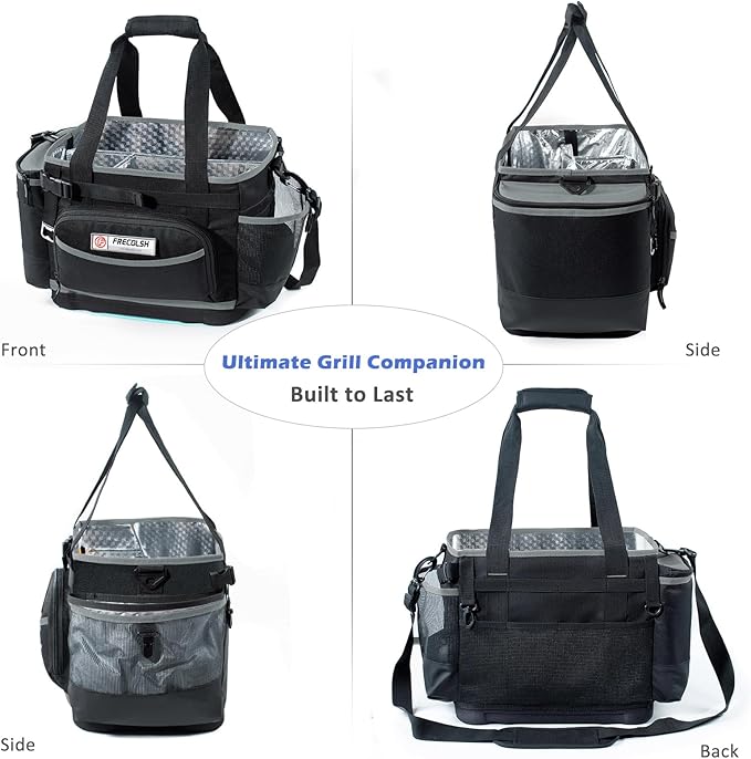 Large Grill Caddy with Hard Base - Blakstone BBQ Organizer, Picnic Camping Utensil Caddy, Tailgating Essentials, Grill Gifts for Men