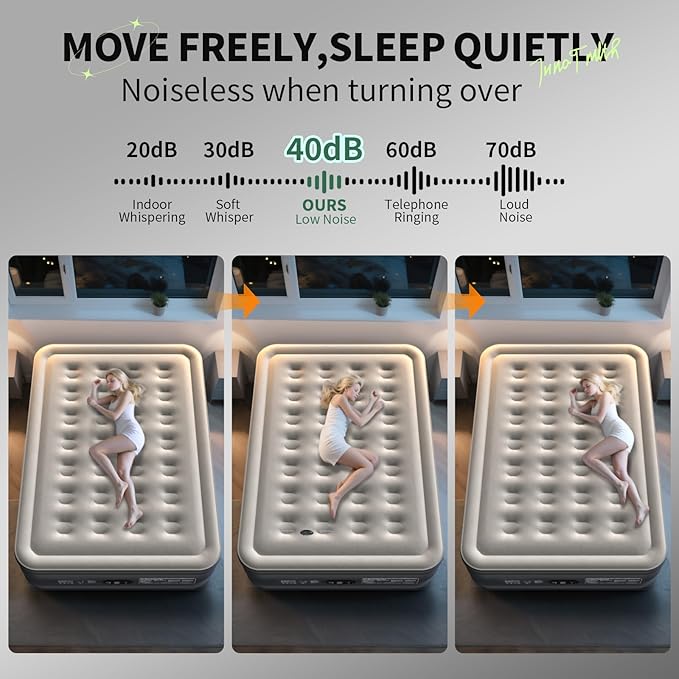 InnoTruth Air Mattress Full with Built in Pump, Inflatable Blow up Mattress, 18" Raised Colchones Inflables Air Bed for Guests & Home, Ideal for Home Use and Outdoor Camping, 600lb Weight Capacity