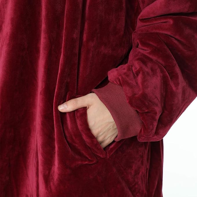 LetsFunny Blanket Hoodie,Oversized Wearable Sherpa Fleece Blanket Sweatshirt,Super Soft Warm Cozy with Giant Pocket,Gifts for Women Men Adults Teenagers Kids, One Size Fits All