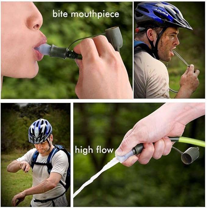 2 Pack Hydration Bladder 2 Liter/70 oz - Water Bladder Pack of 2(1 Piece Blue+1 Piece ArmyGreen) - BPA Free Hydration Pack Replacement