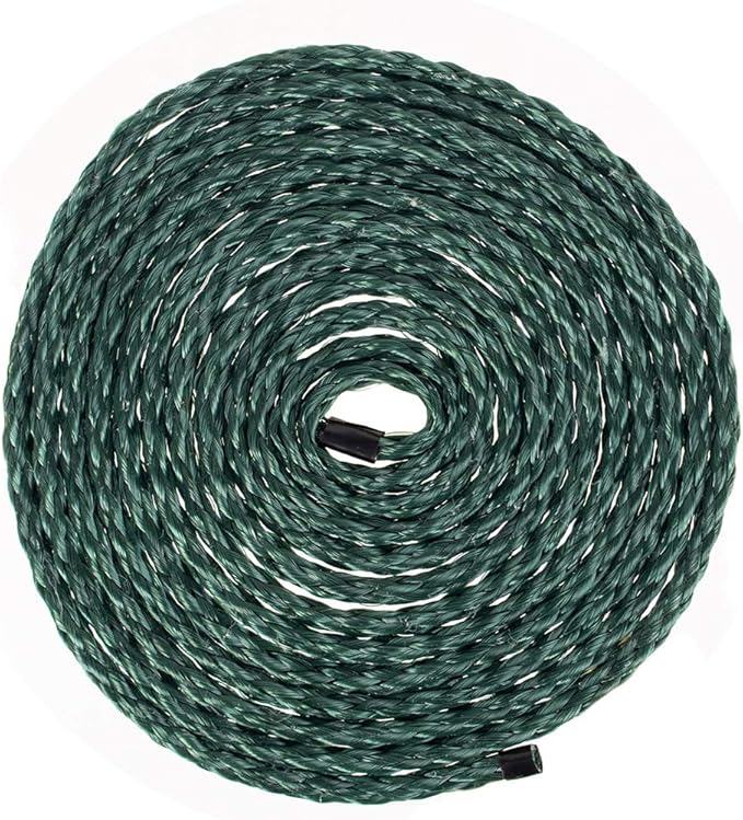 Hollow Braid Polypropylene Rope (1/2 Inch, 100 Feet, Hunter Green) - Barrier Rope - Trail Marking, Crowd Control, Golf Courses
