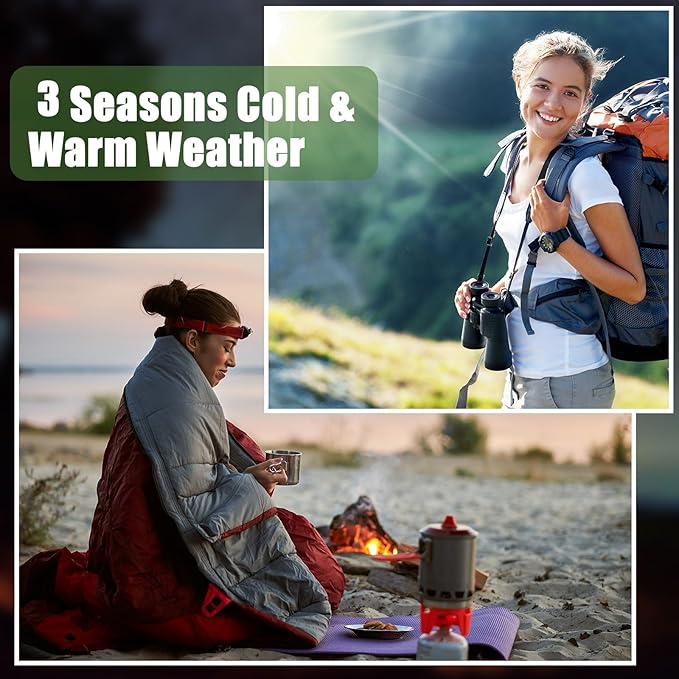 10 Pcs 0 Degree Camping Sleeping Bags Bulk for Adults Cold Weather Sleeping Bags 4 Season Warm Waterproof Lightweight with Compression Sack for Backpacking Hiking Travel Homeless