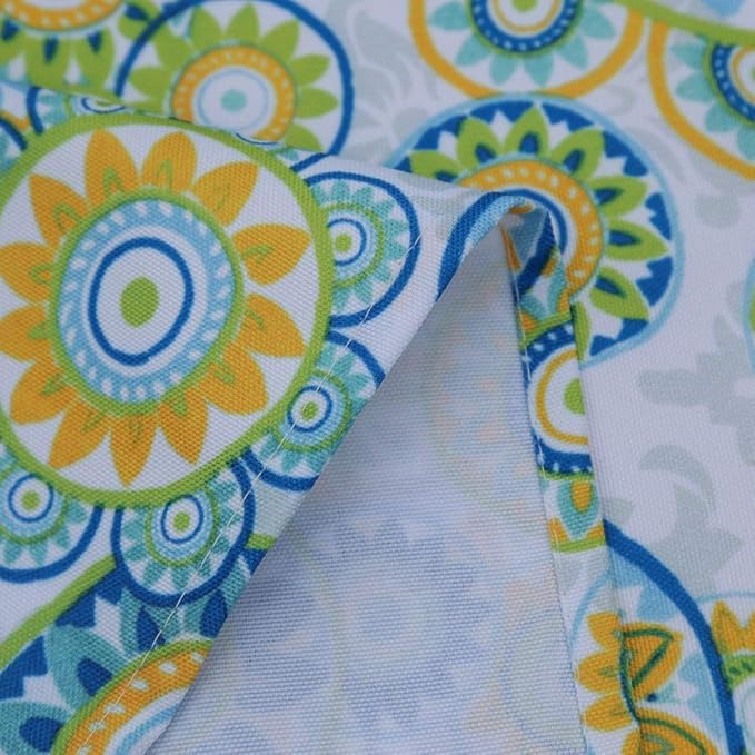 Poise3EHome 60X120 Outdoor/Indoor Waterproof Spillproof Rectangle Tablecloth with Umbrella Hole for Camping, Picnic, Afternoon Tea, BBQ, Floral