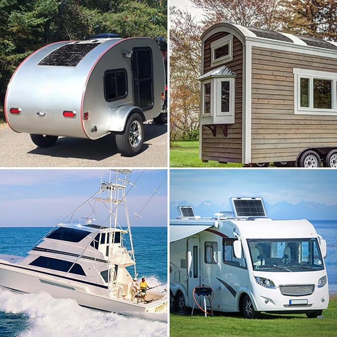 Renogy Flexible Solar Panel 50 Watt 12 Volt Monocrystalline Ultra-Flexible Bendable Mono Off-Grid Charger for Marine RV Cabin Van Car Boat Curve Surfaces