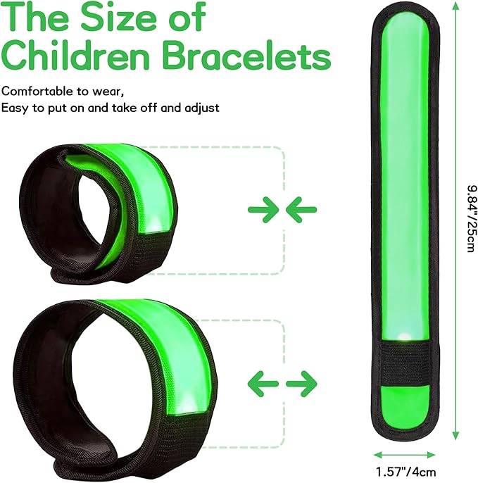 6 PCS LED Reflective Gear, LED Wristbands, LED Light Up Wristbands for Walking, Running, Jogging, Concerts, Sports, Camping, Sporting Events, Party, Rave Accessories