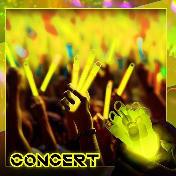 Lewtemi 4" or 6" 100 Pack Bright Glow Sticks Bulk, Glow in The Dark Party Supplies Birthday and Holidays Party Favors