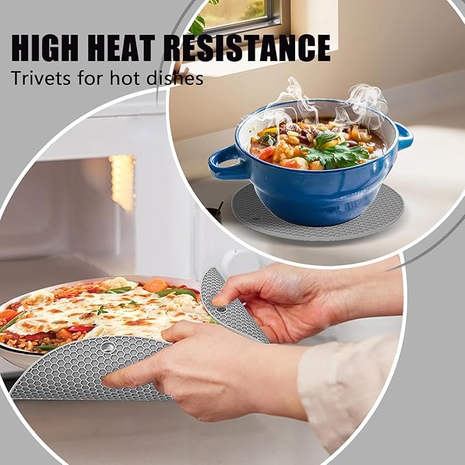 Oven Mitts with Heat-Resistant Hot Pads and Five Silicone Spatulas Designed for Kitchen Baking Cooking, Oven Glove Soft Cotton Lining, Waterproof, BPA-Free (GRYE, 12.6)