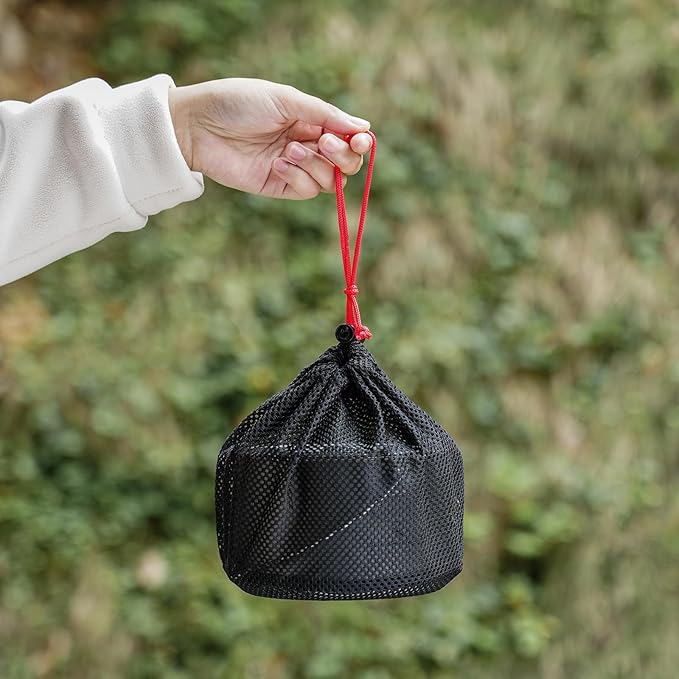 iBasingo 1.3L (1300ml) Titanium Pot with Lid Lightweight Backpacking Cook Pot for Solo Camping, Hiking & Backpackers, Portable Camping Cookware with Measurement Marks Ti2043C