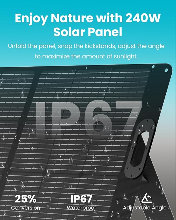 OUPES 3072Wh Mega 1 Power Station Kit with B2 Extra Battery & 240W Panel Included, 2000W (4500W Peak) LiFePO4 Battery with UPS & APP Control, for 24/7 Off-Grid Power, Power Outage, Blackout, RVs
